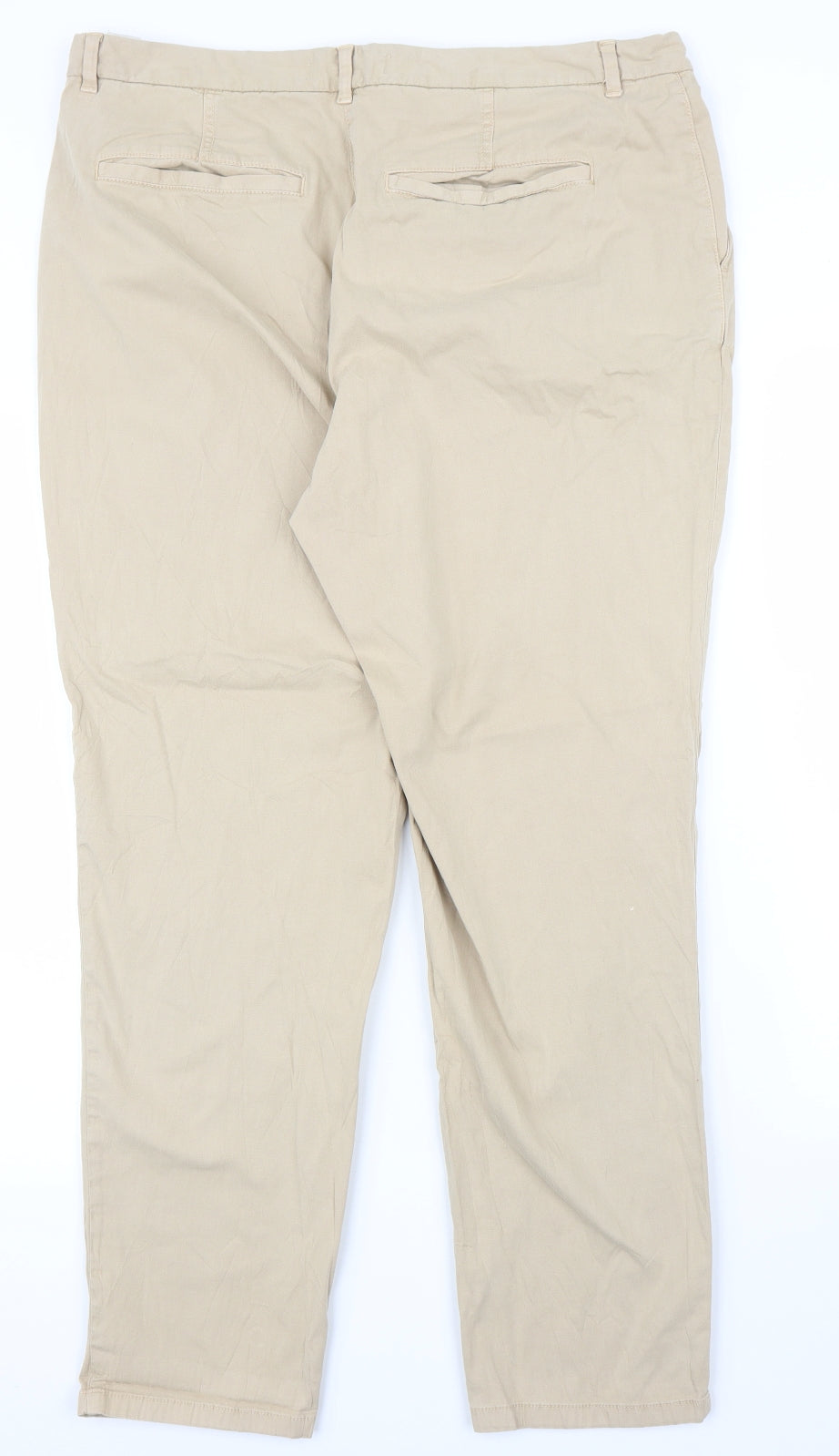 M&S Womens Beige   Chino Trousers Size 16 L27 in