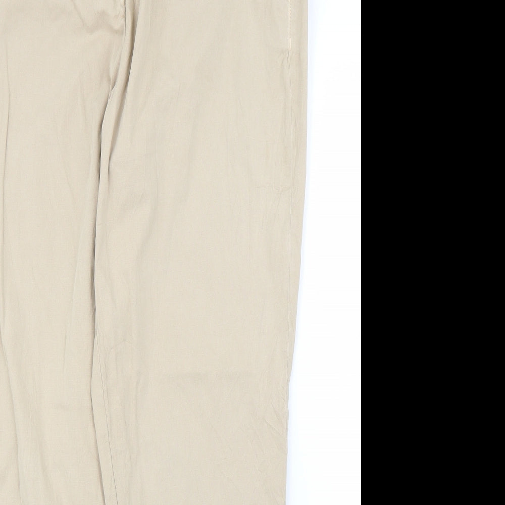 M&S Womens Beige   Chino Trousers Size 16 L27 in
