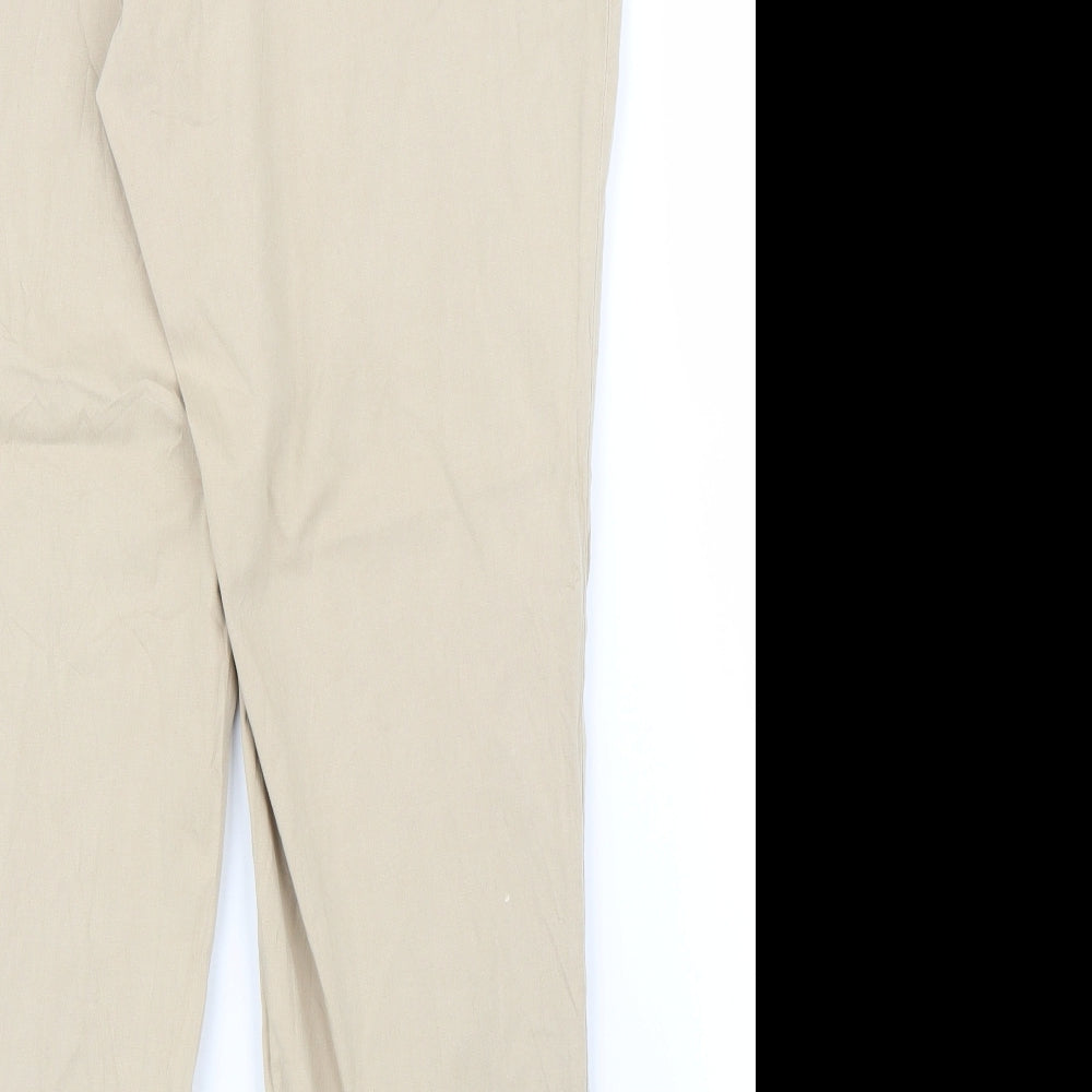 M&S Womens Beige   Chino Trousers Size 16 L27 in