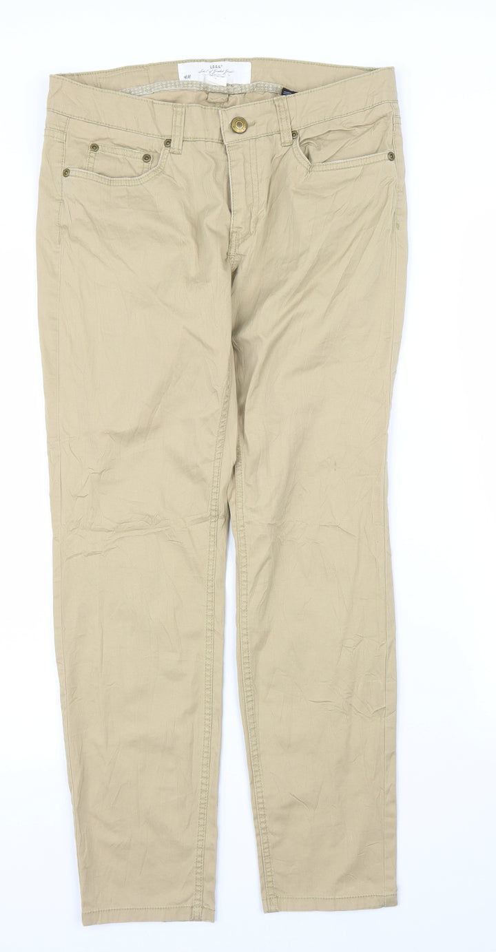 H&M Womens Beige   Capri Trousers Size 12 L28 in
