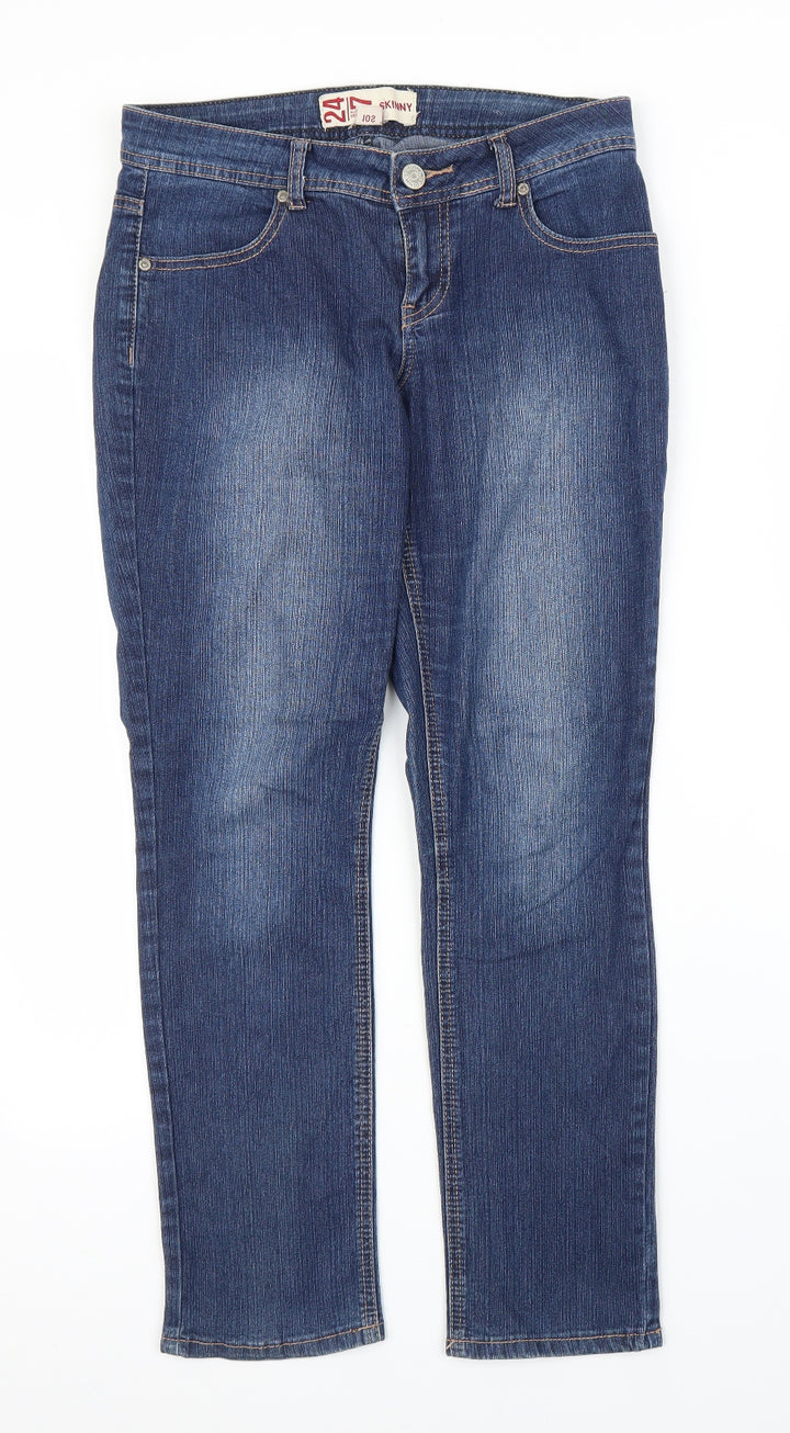 Denim 24/7 Womens Blue Denim Skinny Jeans Size 10 L26 in