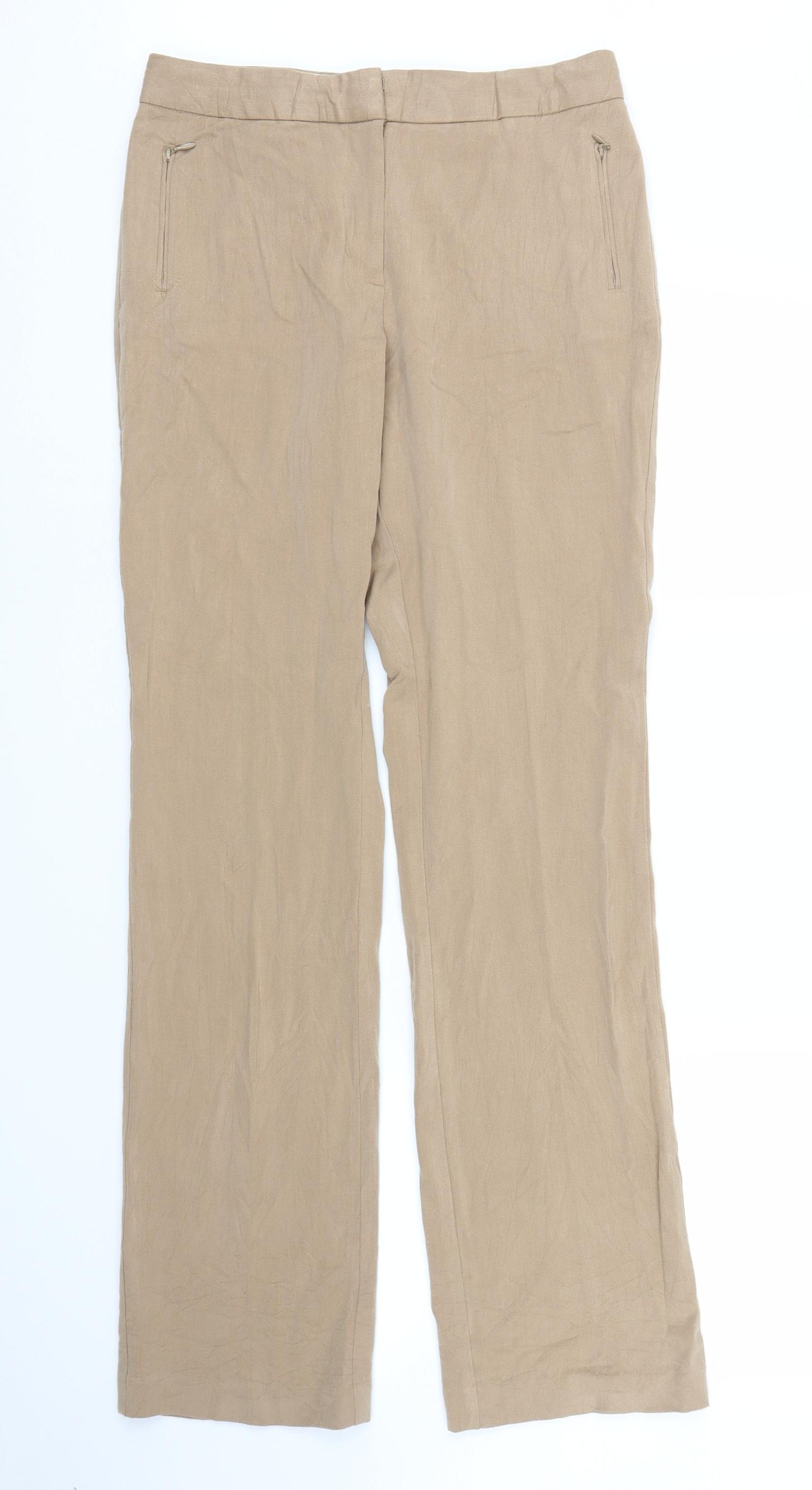 M&S Womens Beige   Trousers  Size 10 L30 in