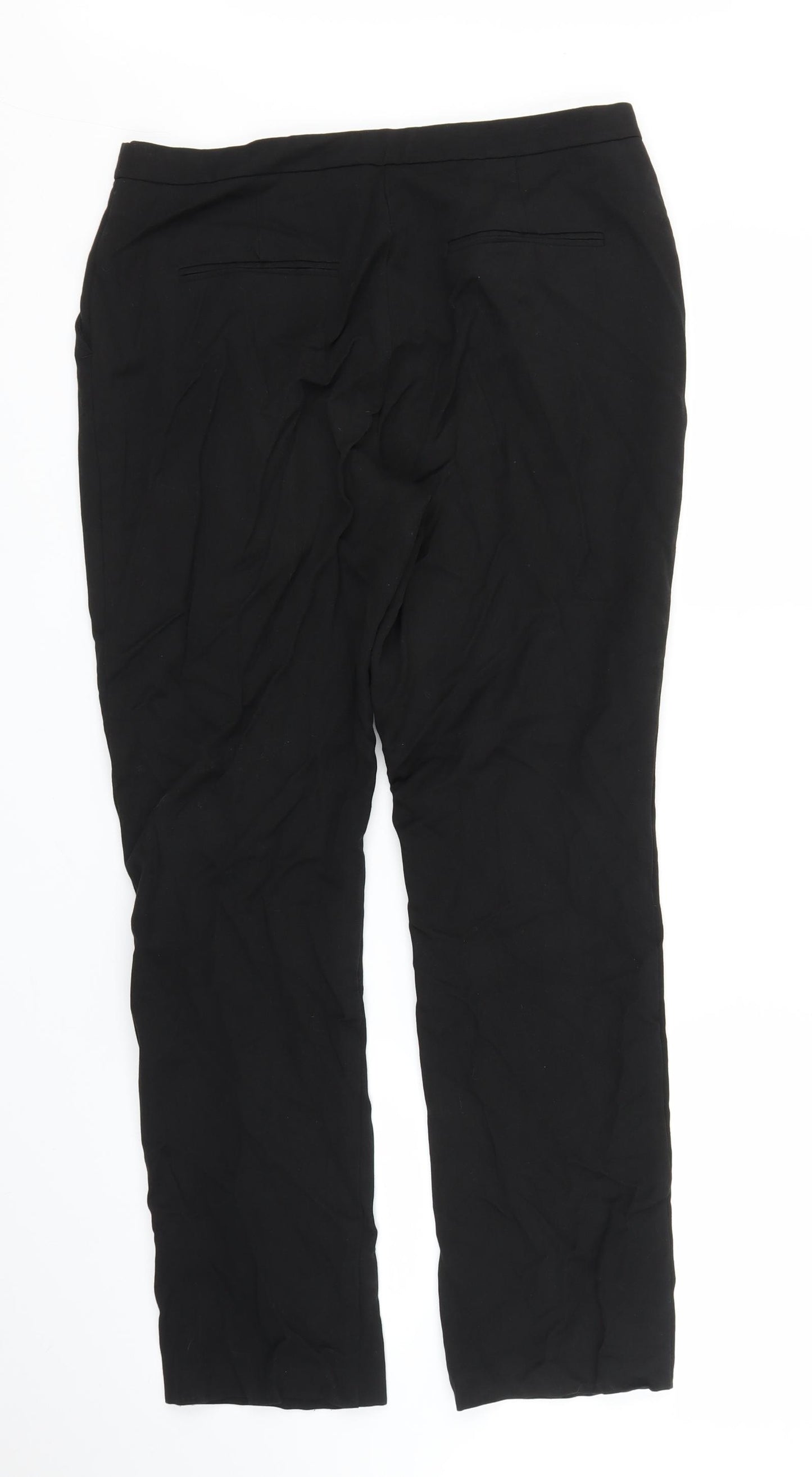 Papaya Womens Black   Trousers  Size 12 L25 in