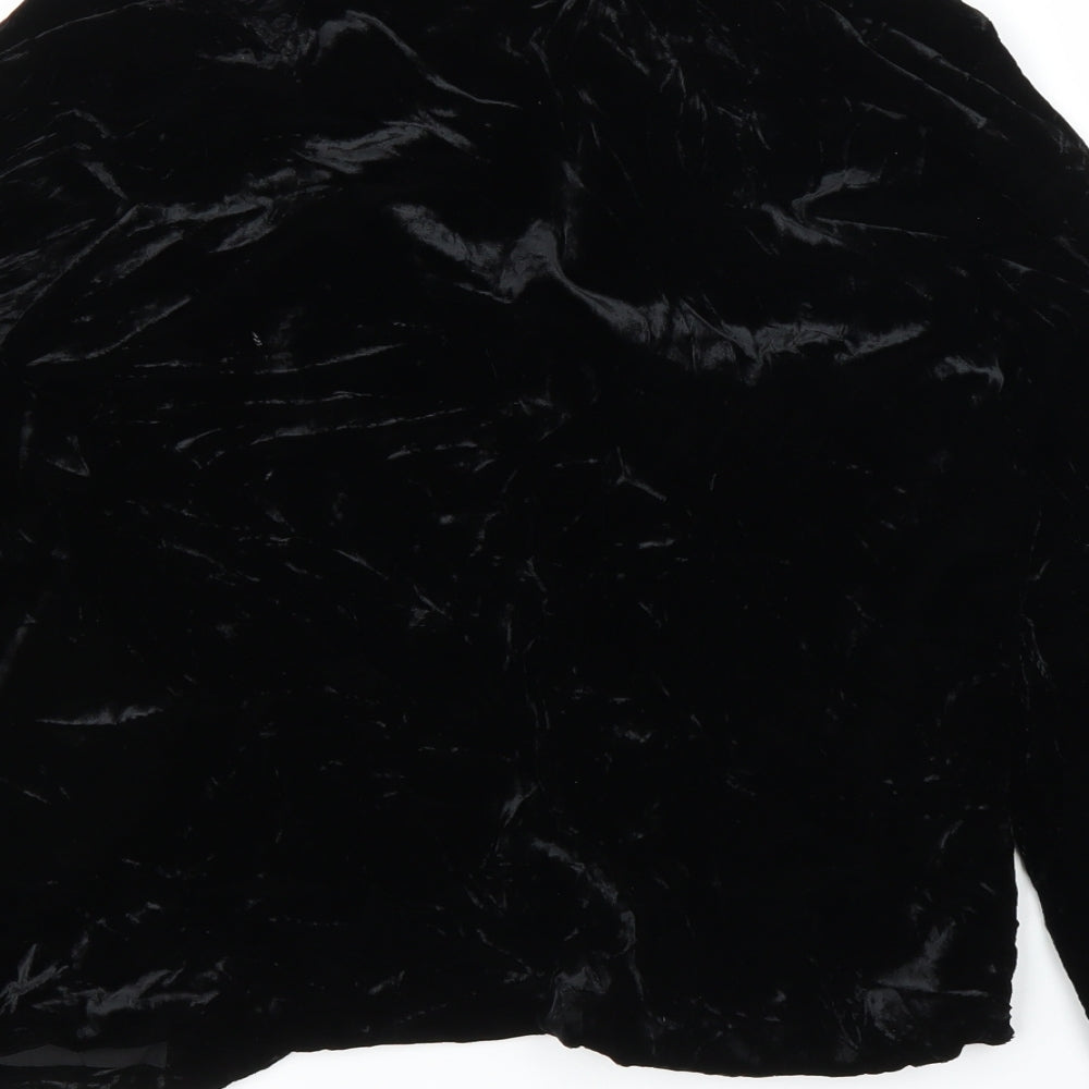 M&S Womens Black Floral Velvet Jacket  Size 10