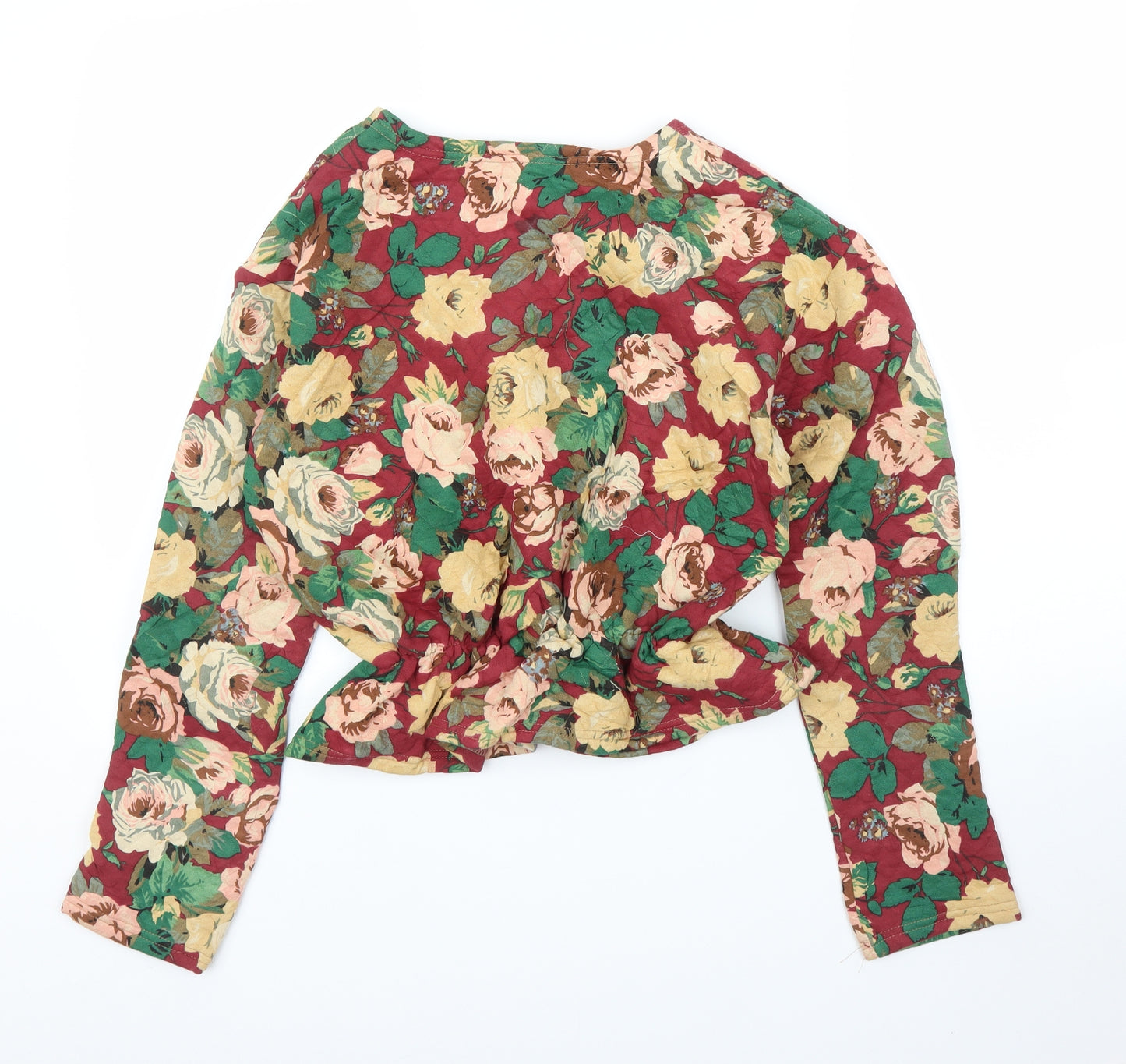 Preworn Womens Purple Floral  Basic Blouse Size S