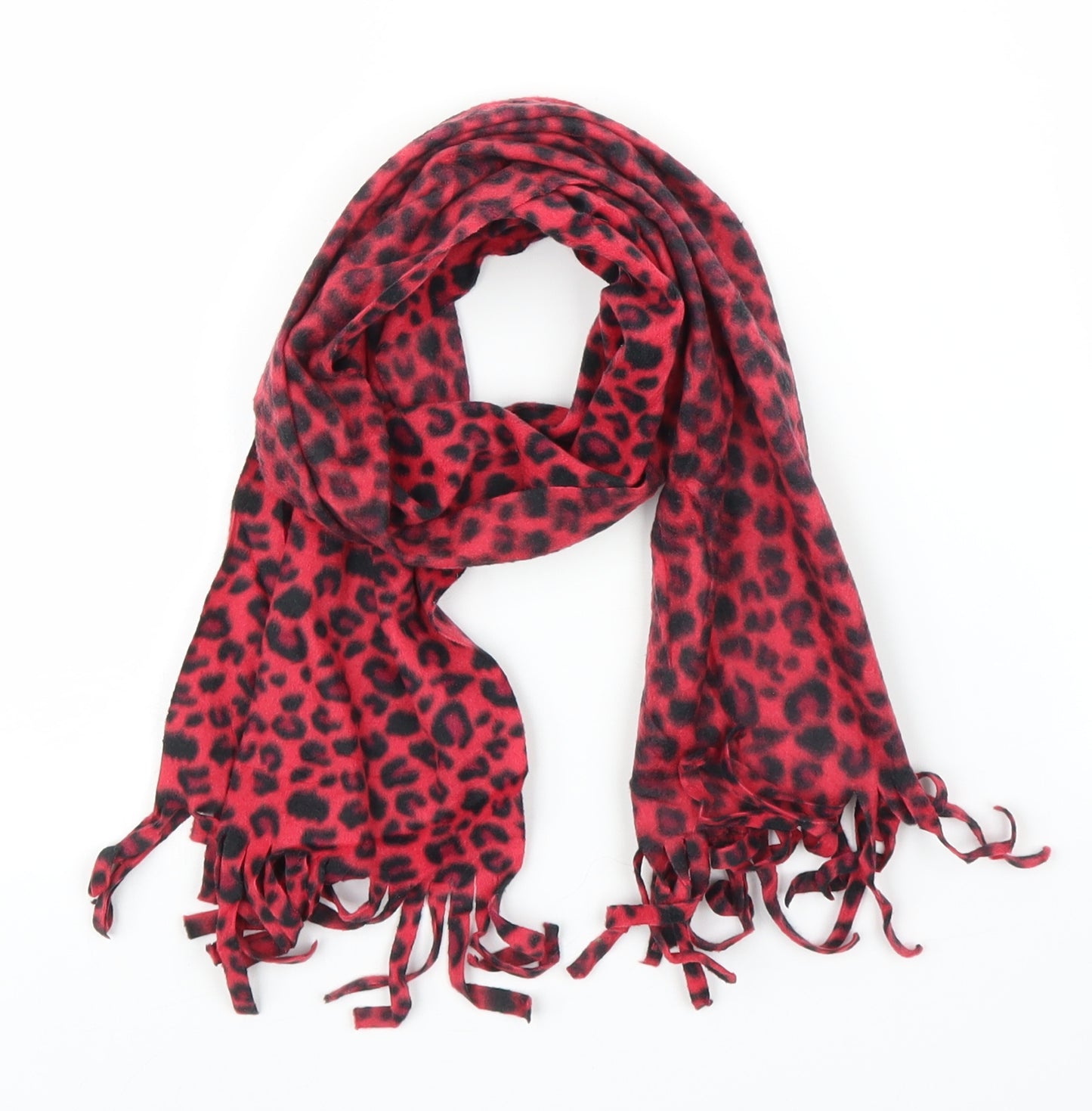 Preworn Womens Pink Animal Print   Scarf   - Leopard print