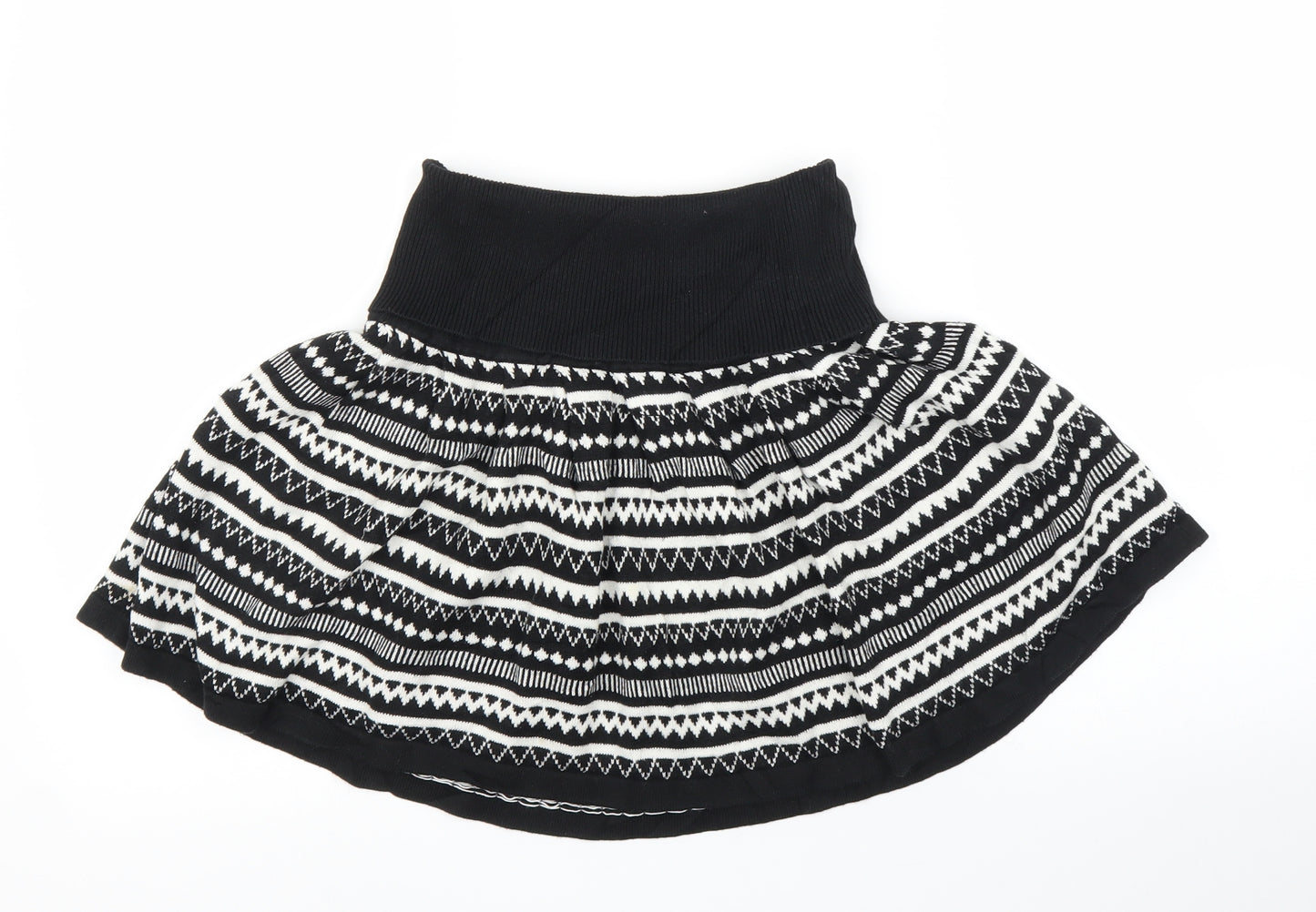 Primark Womens Black Fair Isle  Cape Jumper Size 12  - Poncho