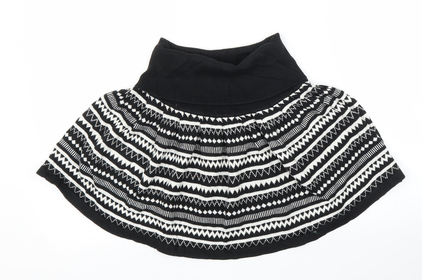 Primark Womens Black Fair Isle  Cape Jumper Size 12  - Poncho