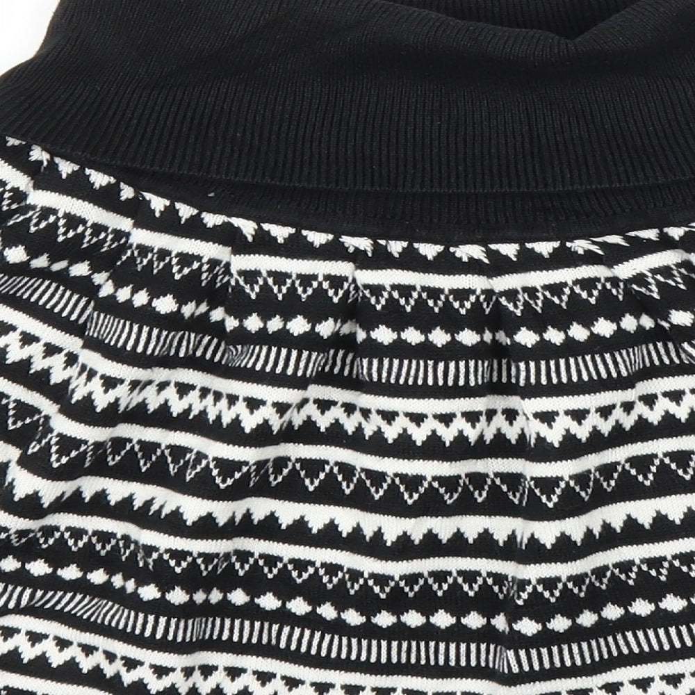Primark Womens Black Fair Isle  Cape Jumper Size 12  - Poncho