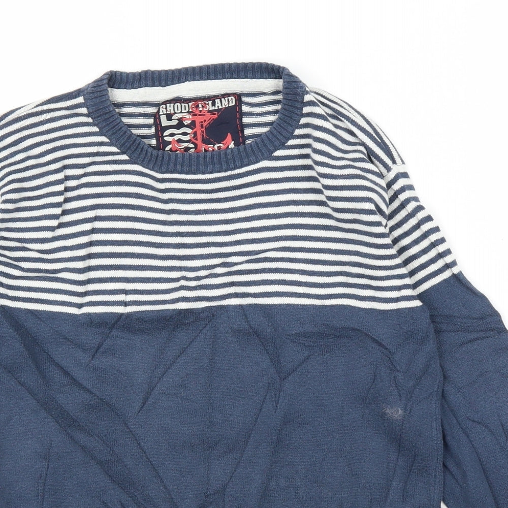 Primark Boys Blue Striped  Pullover Jumper Size 10-11 Years