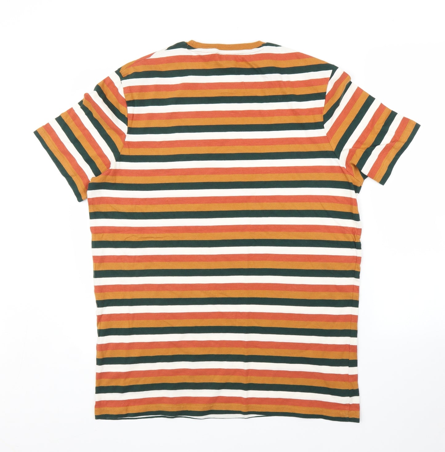 TU Mens Orange Striped   T-Shirt Size L