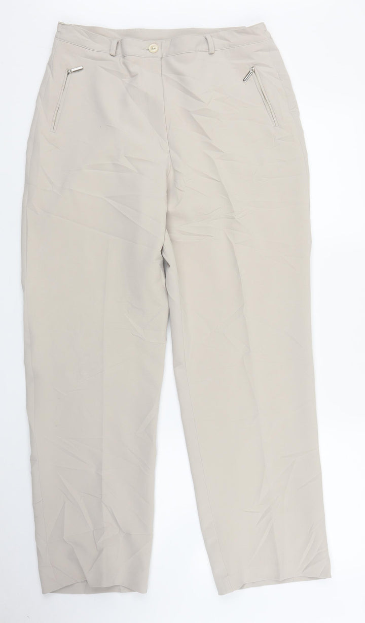 Libra Womens Beige Trousers Size 14 L28 in