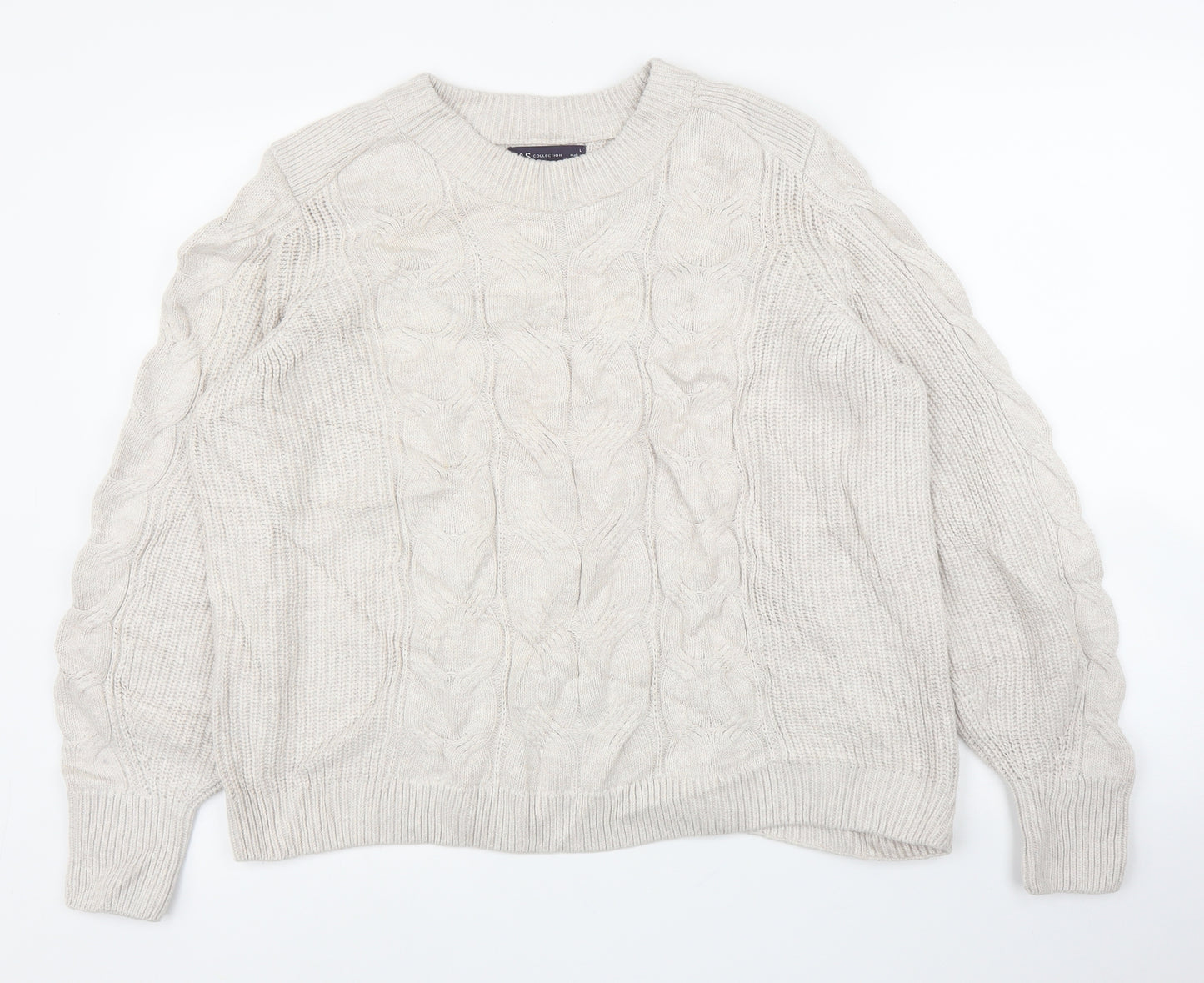 M&S Mens Beige   Pullover Jumper Size L