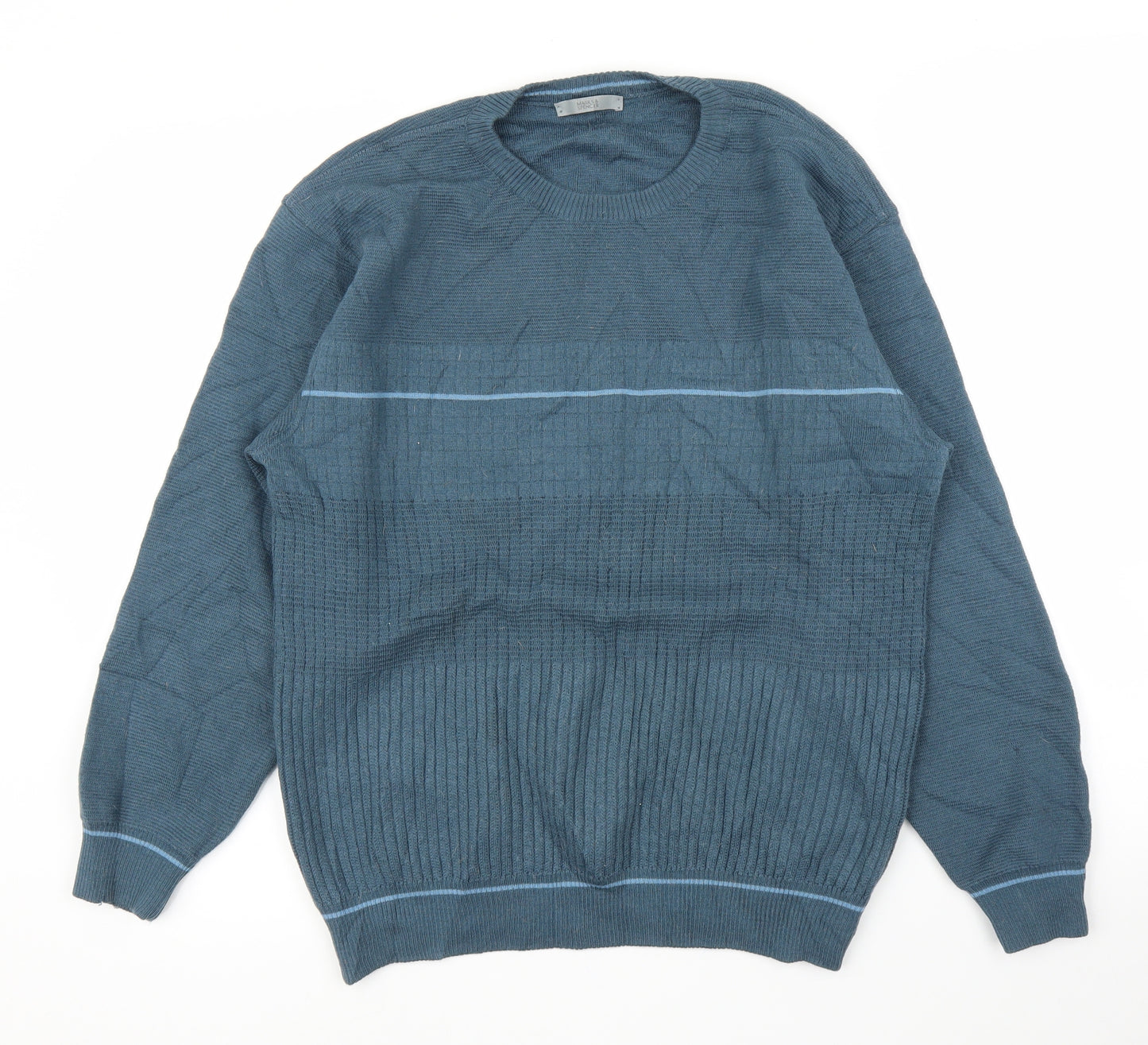 M&S Mens Blue   Pullover Jumper Size M