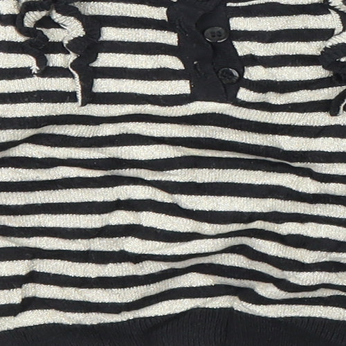 Baby K Girls Black Striped  Cardigan Jumper Size 6-9 Months
