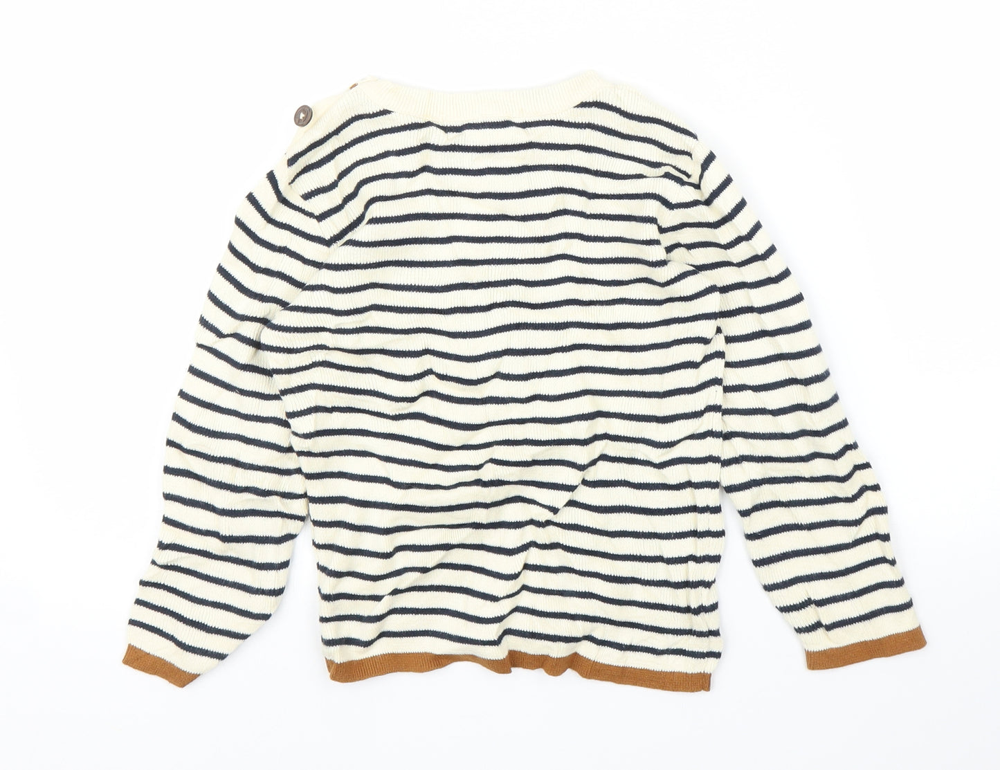 H&M Boys Beige Striped  Pullover Jumper Size 5 Years