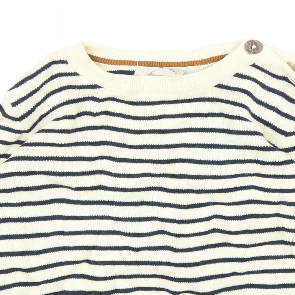 H&M Boys Beige Striped  Pullover Jumper Size 5 Years