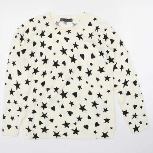 M&S Womens Ivory   Pullover Jumper Size 12