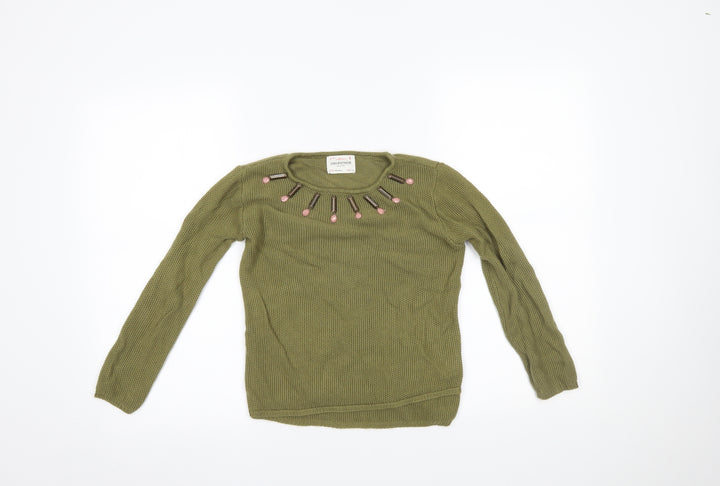 Zara Girls Green   Pullover Jumper Size 9-10 Years