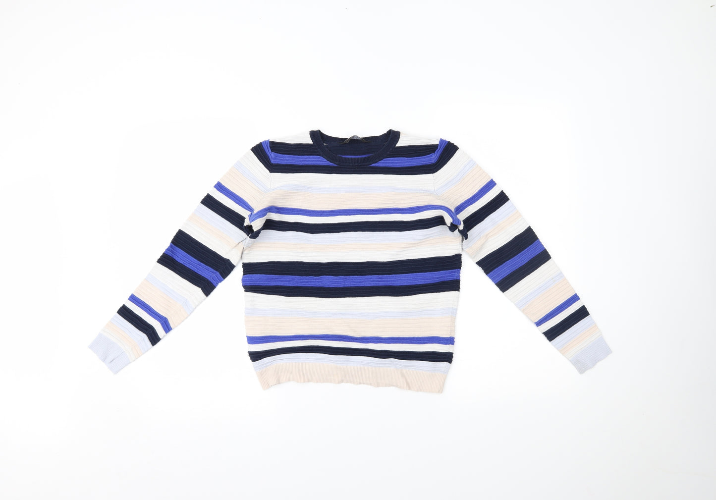 Dorothy Perkins Womens Blue Striped  Pullover Jumper Size 8