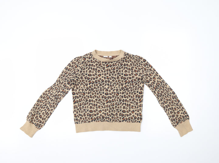 Gap Girls Brown Animal Print Pullover Jumper Size XL