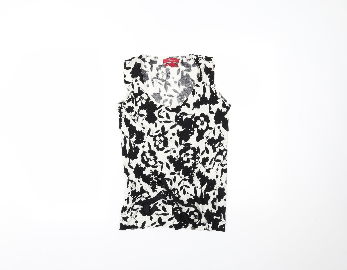 Monsoon Womens White Floral  Basic Tank Size 12