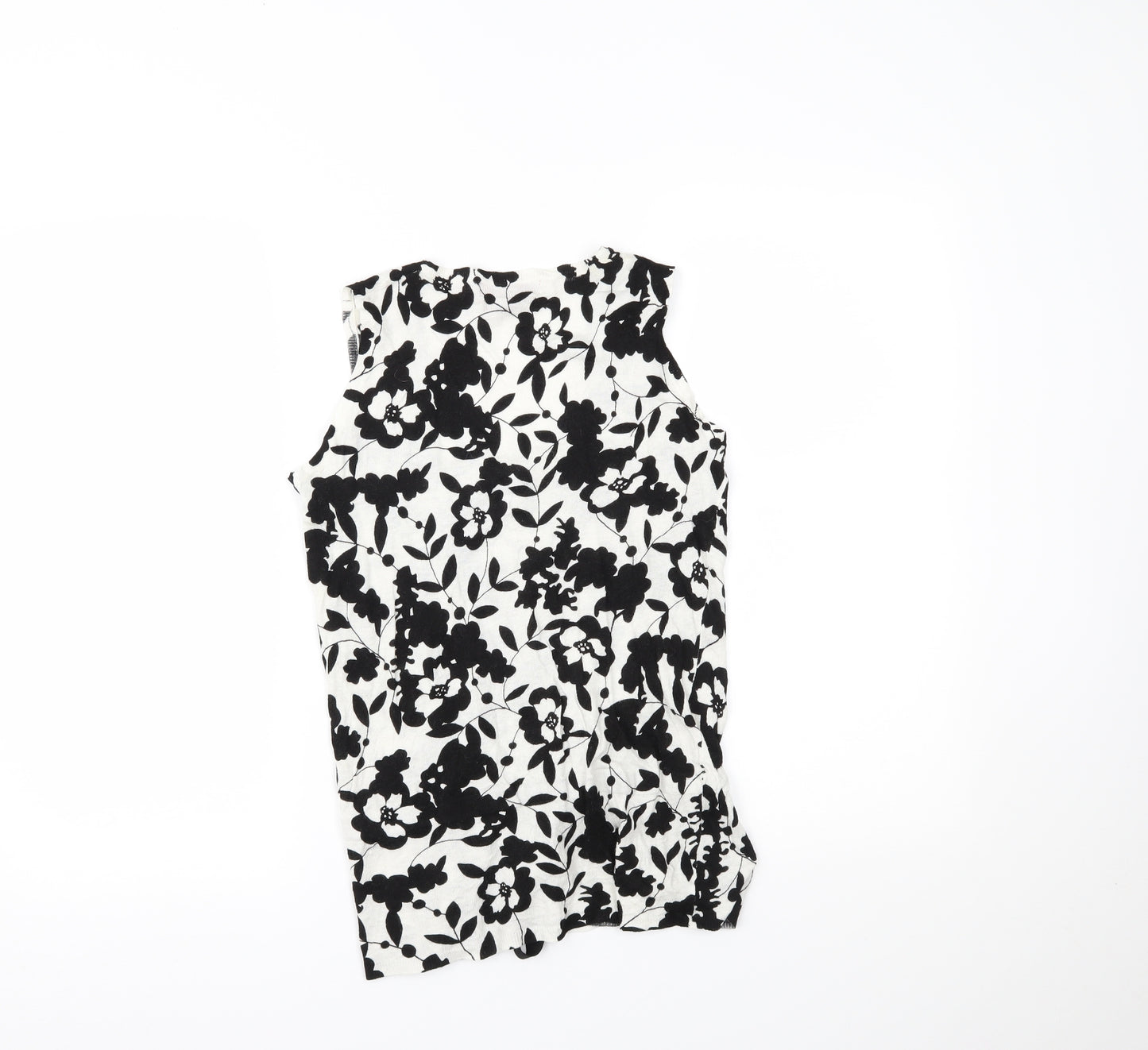 Monsoon Womens White Floral  Basic Tank Size 12