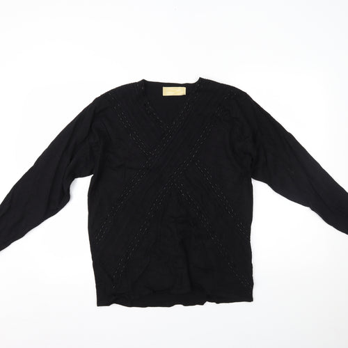 Frank Saul Womens Black   Basic Blouse Size 8