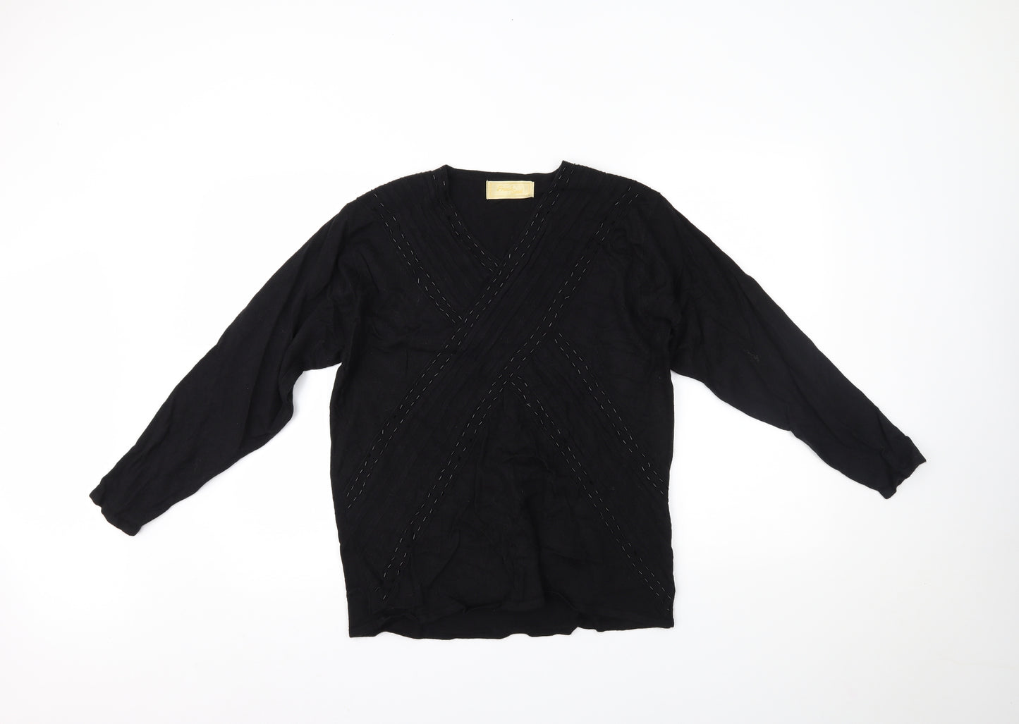 Frank Saul Womens Black   Basic Blouse Size 8
