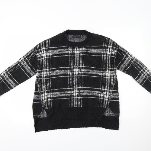Marks and Spencer Womens Black Check  Pullover Jumper Size M