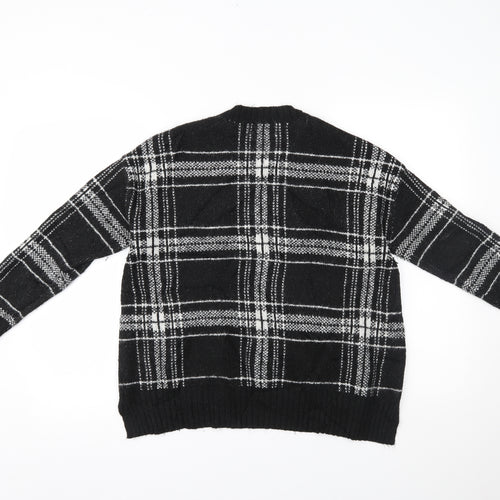 Marks and Spencer Womens Black Check  Pullover Jumper Size M