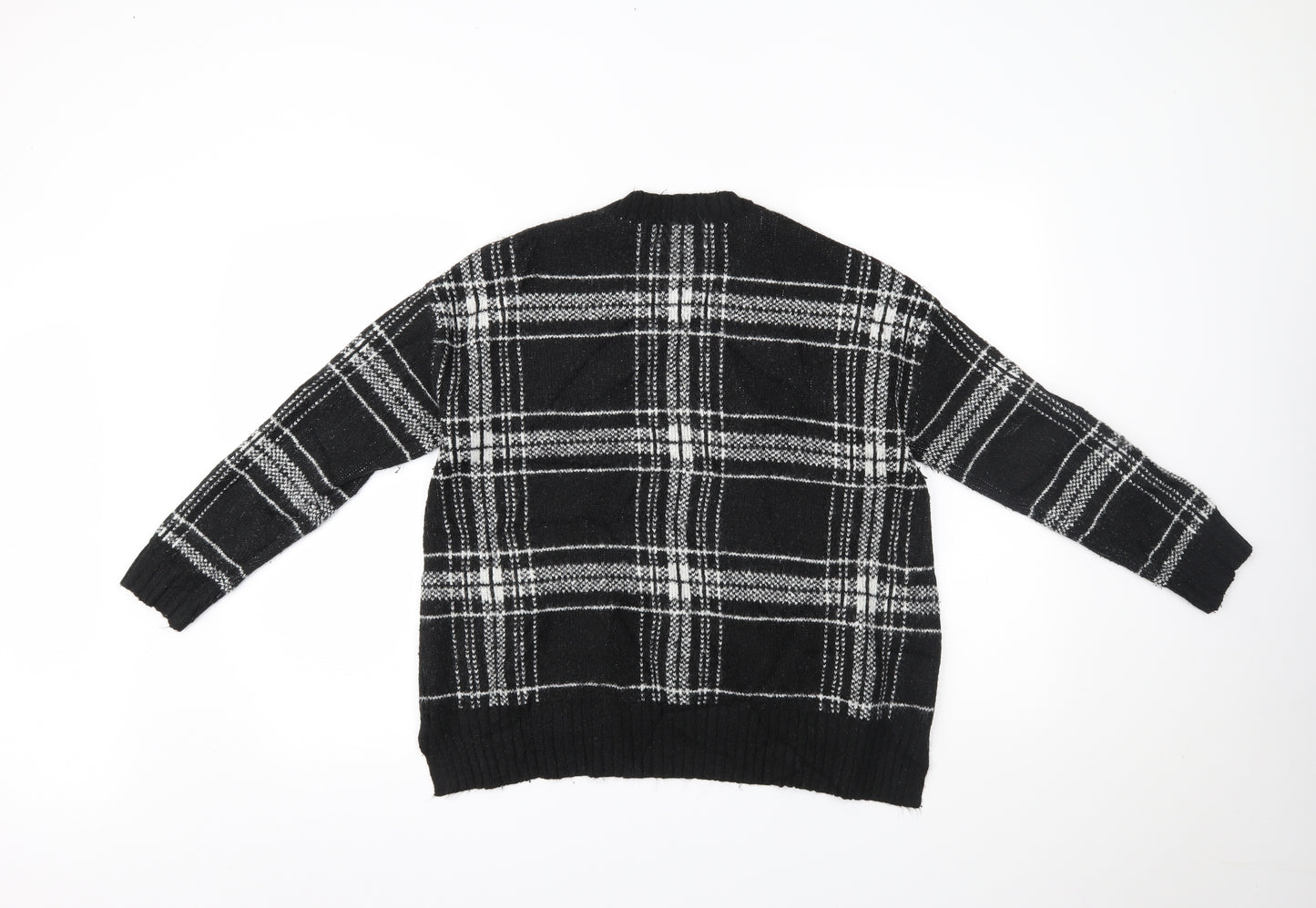 Marks and Spencer Womens Black Check  Pullover Jumper Size M