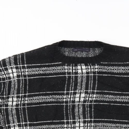 Marks and Spencer Womens Black Check  Pullover Jumper Size M