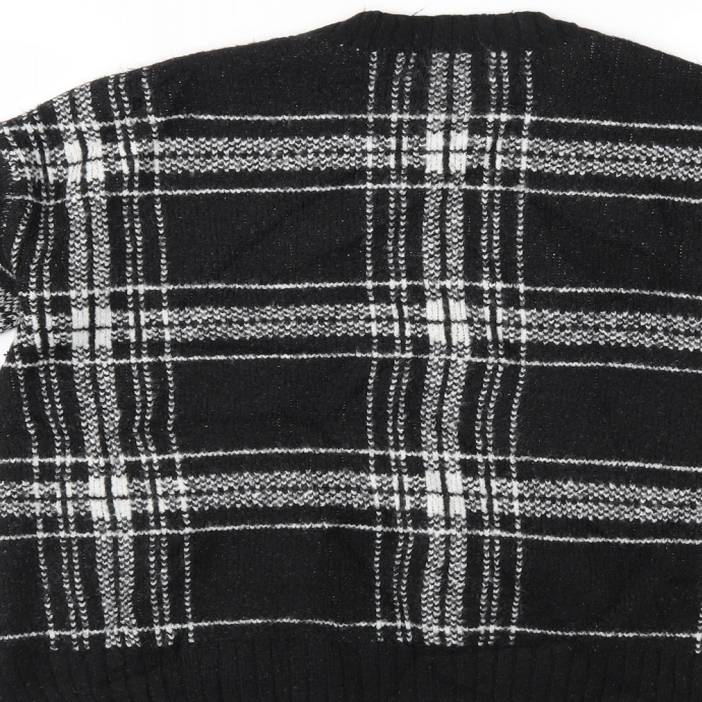 Marks and Spencer Womens Black Check  Pullover Jumper Size M