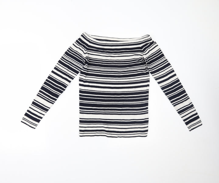 Dorothy Perkins Womens Blue Striped Basic Blouse Size 12