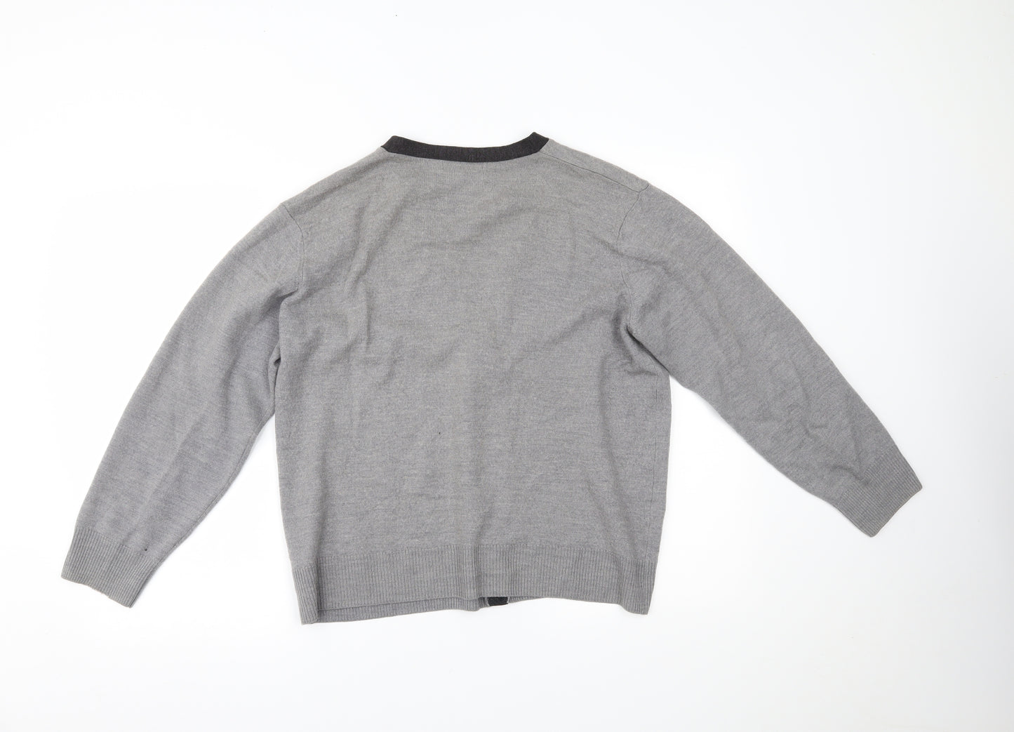 nexr Mens Grey   Cardigan Jumper Size XL