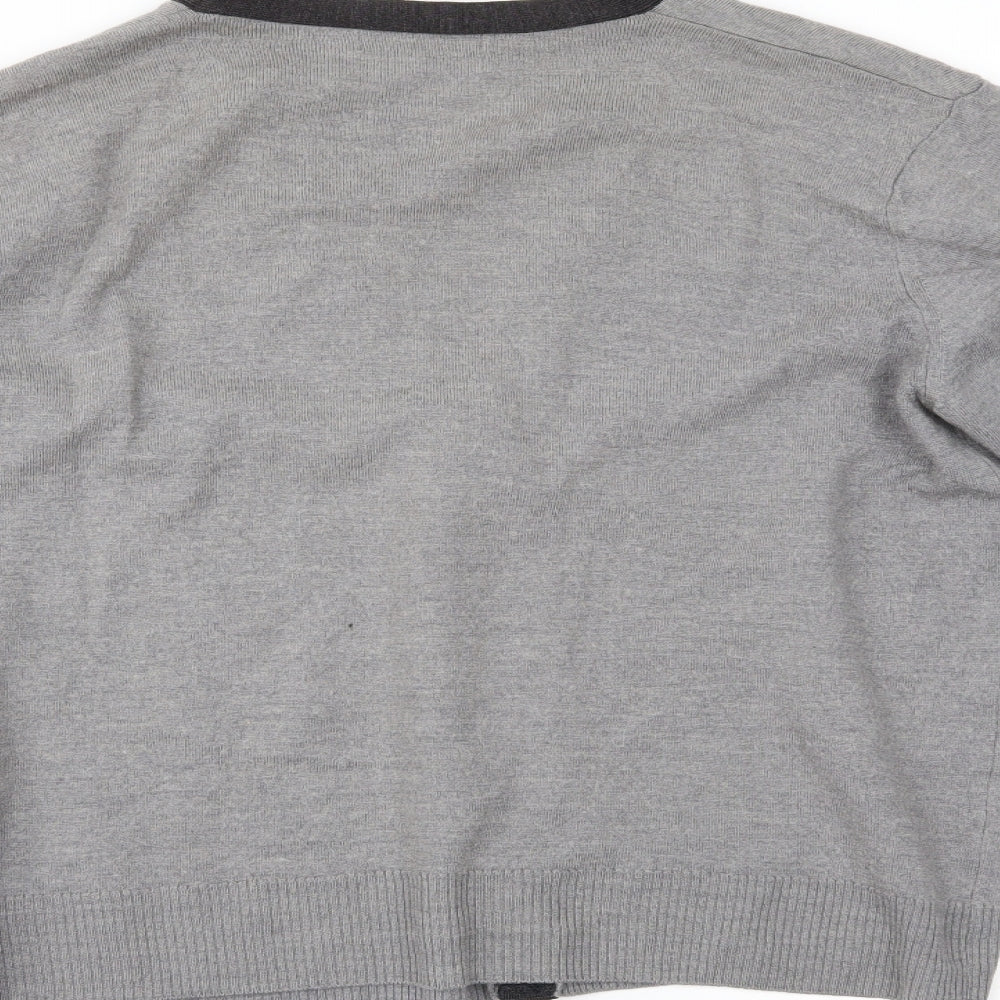 nexr Mens Grey   Cardigan Jumper Size XL