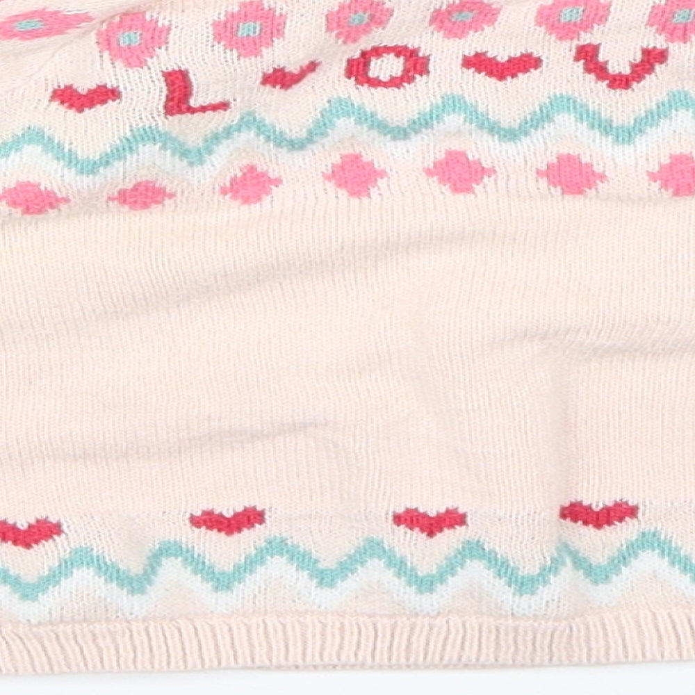 H&M Baby Pink Geometric Knit Pullover Jumper Size 6-9 Months