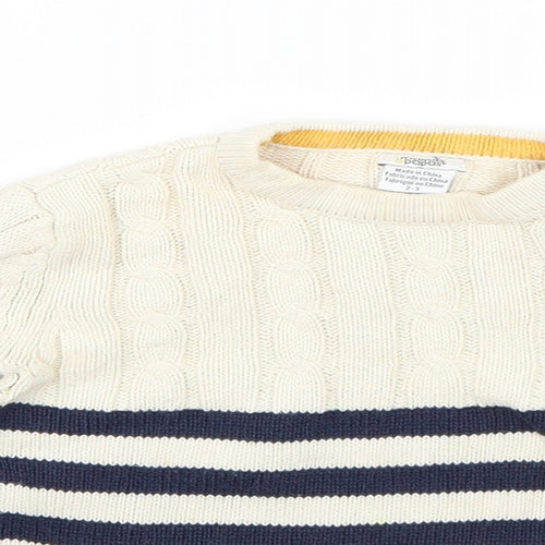 mamas & papas Girls Multicoloured Striped Knit Pullover Jumper Size 2-3 Years