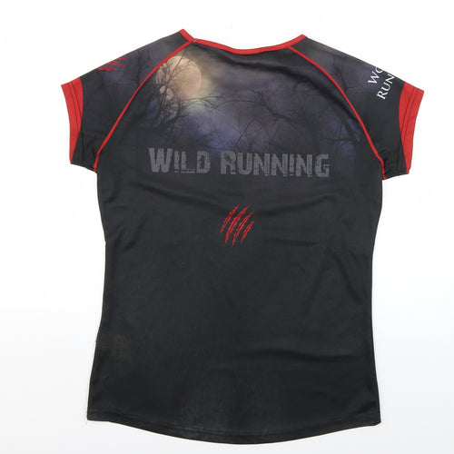 wolf run Mens Multicoloured Geometric   T-Shirt Size M