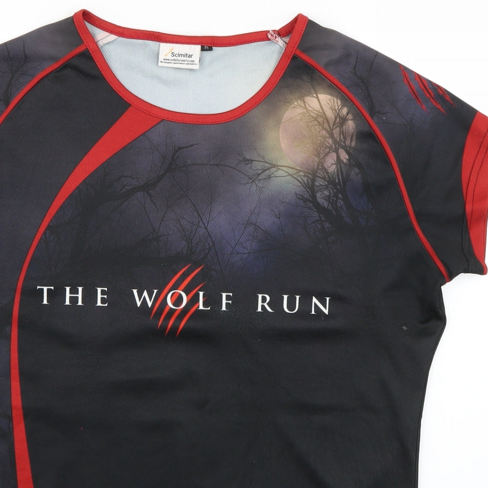 wolf run Mens Multicoloured Geometric   T-Shirt Size M