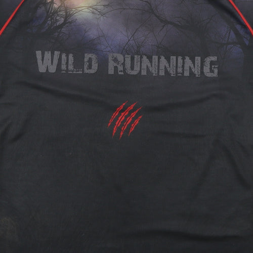 wolf run Mens Multicoloured Geometric   T-Shirt Size M