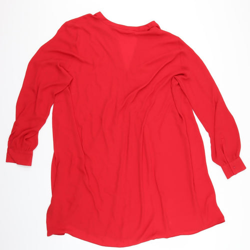 H&M Womens Red   Shirt Dress  Size 22