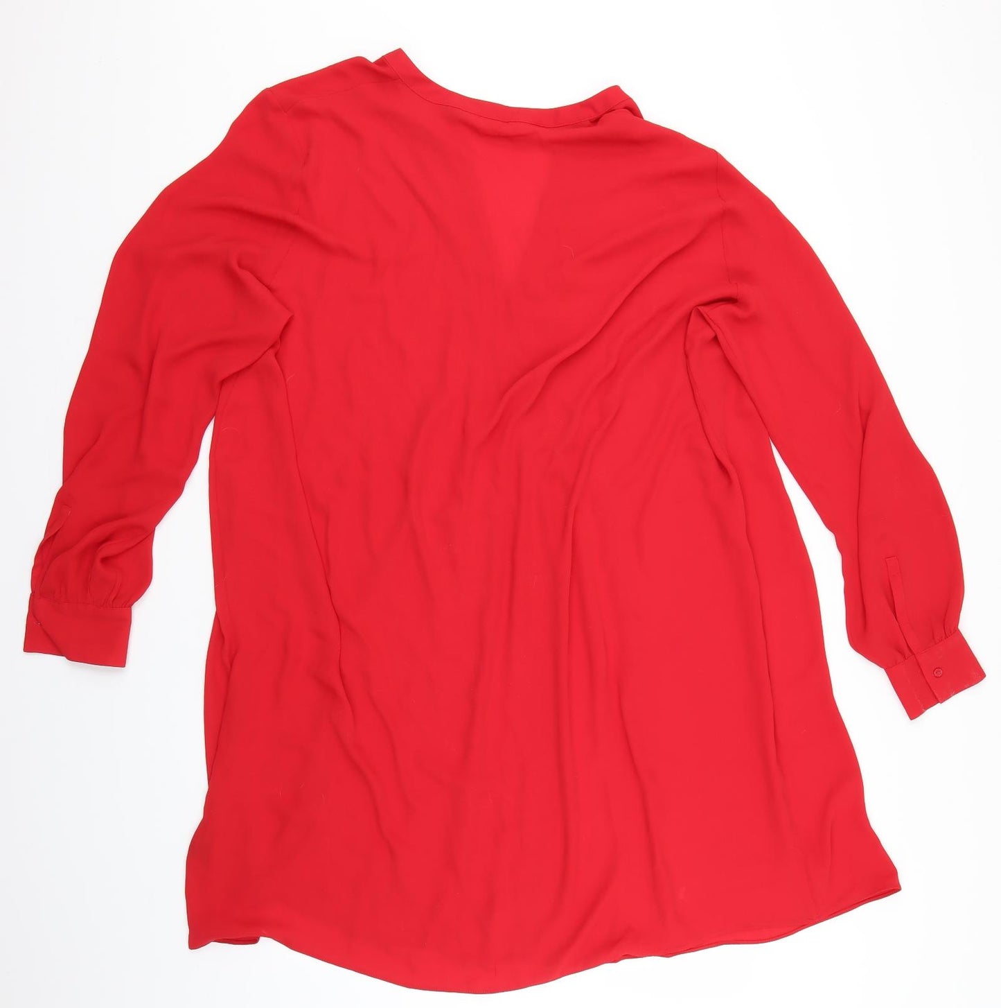 H&M Womens Red   Shirt Dress  Size 22