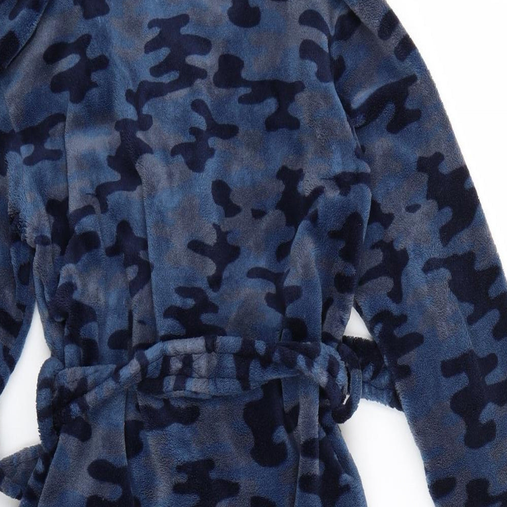 F&F Boys Blue Geometric   Robe & Gown Set Size 11-12 Years