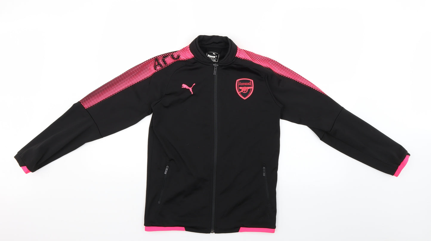 PUMA Boys Black Geometric  Jacket  Size 11-12 Years  - arsenal