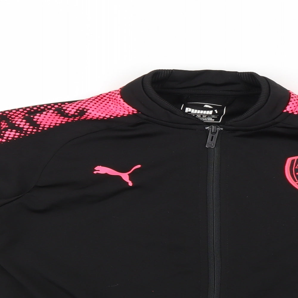 PUMA Boys Black Geometric  Jacket  Size 11-12 Years  - arsenal