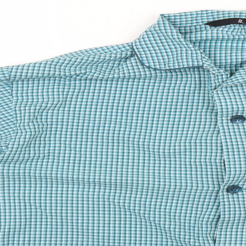 BHS Mens Green Check   Button-Up Size M