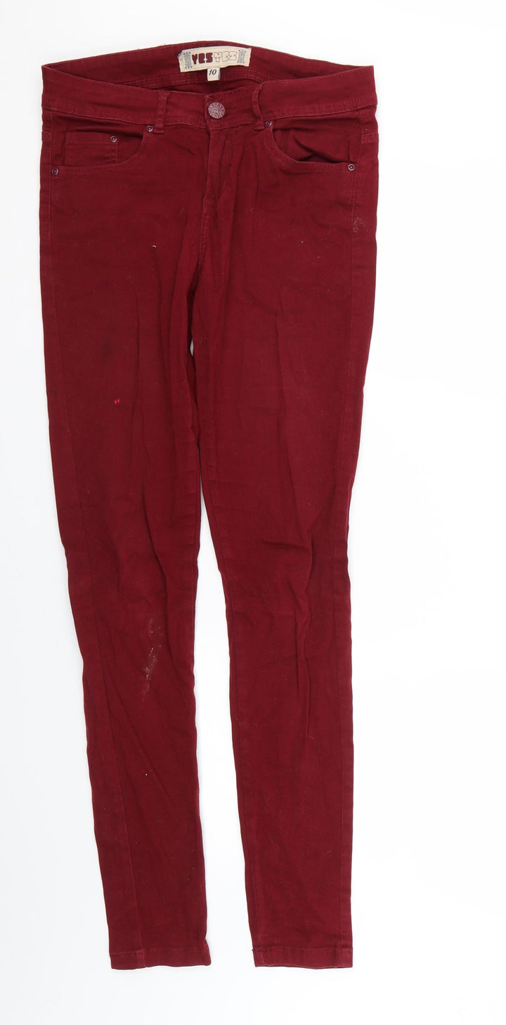 yesyes Womens Red Skinny Jeans Size 10 L31 in