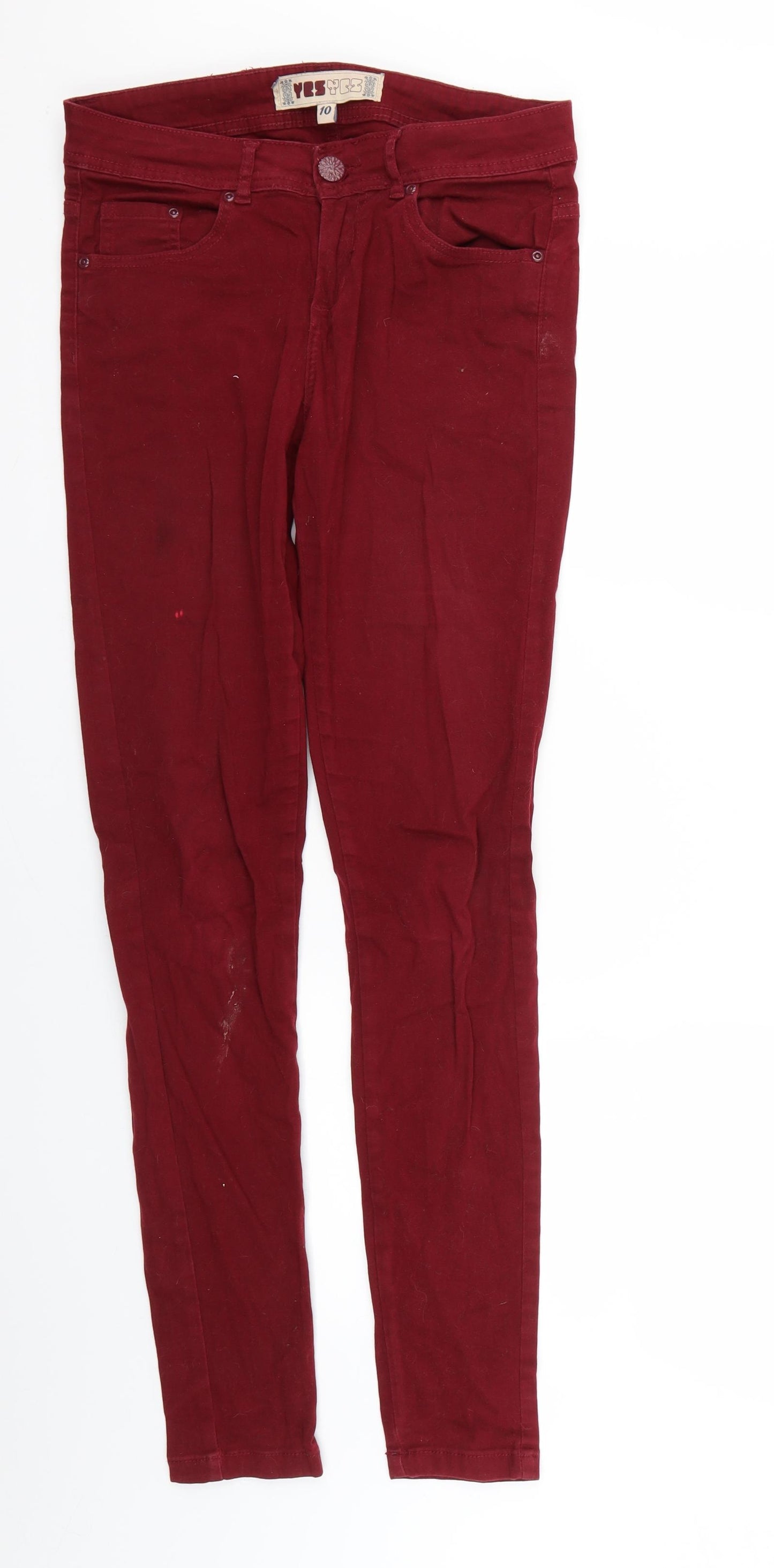 yesyes Womens Red   Skinny Jeans Size 10 L31 in